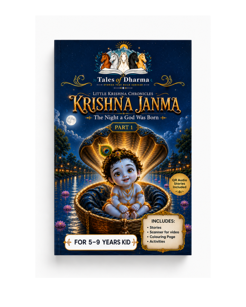 Krishna Janma front cover – Tales of Dharma best book for kids ages 5-9