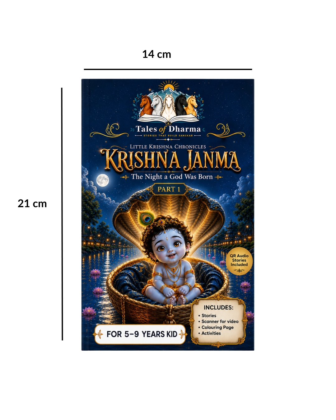 Tales of Dharma Krishna Janma book size 14x21 cm – best Hindu mythology book for kids