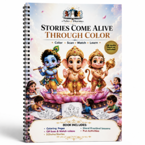 Stories Come Alive Through Color cover – Tales of Dharma best coloring book for kids
