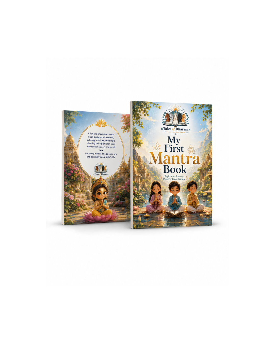 Tales of Dharma Mantra Book front and back cover – best book for kids