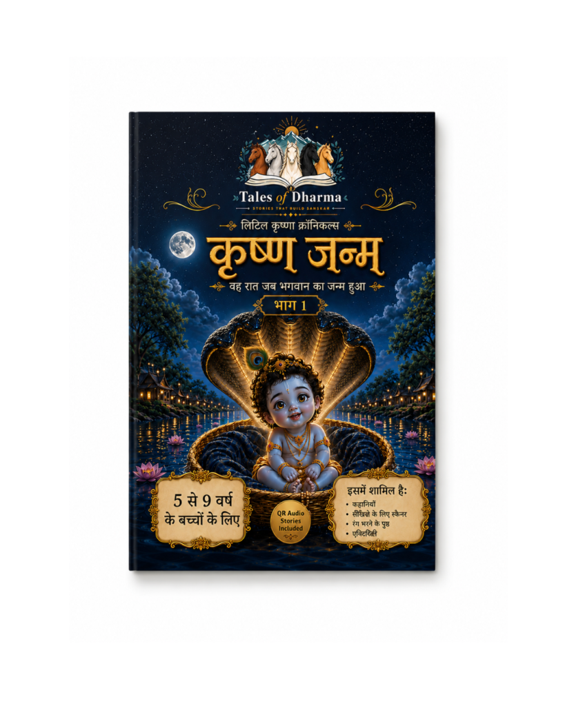 Krishna Janma Hindi front cover – Tales of Dharma best book for kids ages 5-9